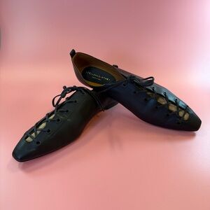 Stella McCartney Black Lace-Up Flats